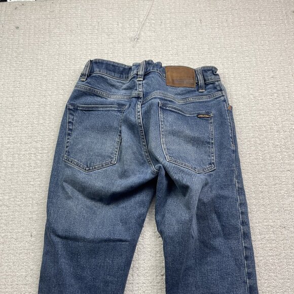 Y2K Volcom Brand Jeans Kinkade Regular Tapered Mens Size 28 Dark Blue Denim - Picture 8 of 10